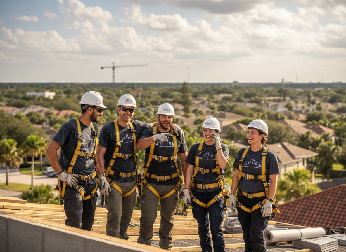 The Florida Roof Repair Pros team at work in Orlando